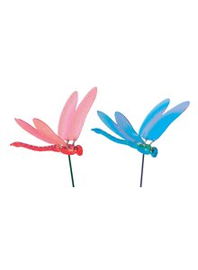 Auf diesem Bild sehen Sie das Produktbild f�r BLUMENKASTEN-STECKER LIBELLEN PINK UND BLAU 2ER-SET