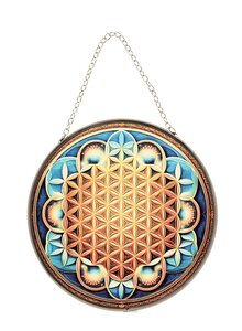 Auf diesem Bild sehen Sie das Produktbild f�r GLAS-FENSTERBILD BLUME DES LEBENS