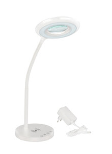Auf diesem Bild sehen Sie das Produktbild f�r LED SCHREIBTISCHLEUCHTE MIT 5-FACH-LUPE - FARBE WEISS