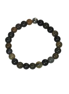 Auf diesem Bild sehen Sie das Produktbild für ARMBAND VERSTEINERTES HOLZ AUS ARIZONA KUGELN 8 MM