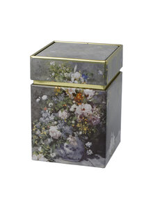 Auf diesem Bild sehen Sie das Produktbild f�r BLECH-TEEDOSE RENOIR FR�HLINGS BLUMEN 7,5 X 7,5 X 11 CM