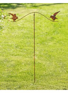 Auf diesem Bild sehen Sie das Produktbild f�r GARTENSTECKER VOGELWIPPE AUS METALL MIT ROSTFINISH