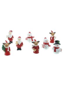 Auf diesem Bild sehen Sie das Produktbild f�r WEIHNACHTS-DEKOFIGUREN 8ER-SET SCHNEEM�NNER, ELCHE UND WEIHNACHTSM�NNER