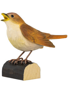 DECOBIRD NACHTIGALL - HAND- GESCHNITZTER VOGEL AUS HOLZ