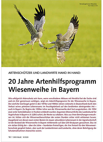 ARTENSCHTZER U LANDWIRTE HAND IN HAND: 20 JAHRE ARTENHILFS PROGRAMM WIESENWEIHE IN BAYERN