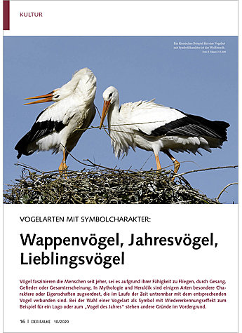 VOGELARTEN MIT SYMBOLCHARAKTER WAPPENVGEL, JAHRESVGEL, LIEB LINGSVGEL