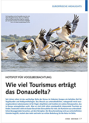 HOTSPOT FR VOGELBEOBACHTUNG: WIE VIEL TOURISMUS ERTRGT DAS DONAUDELTA