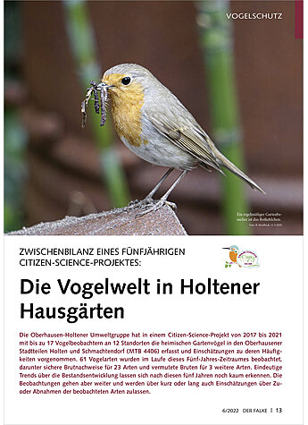 ZWISCHENBILANZ EINES 5-JHRIGE N CITIZEN-SCIENCE-PROJEKTES VO GELWELT DER HOLTENER HAUSGRTE