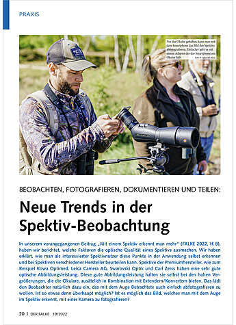 BEOBACHTEN, FOTOGRAFIEREN, DOK UMENTIEREN UND TEILEN NEUE TRE NDS IN DER SPEKTIV-BEOBACHTUNG