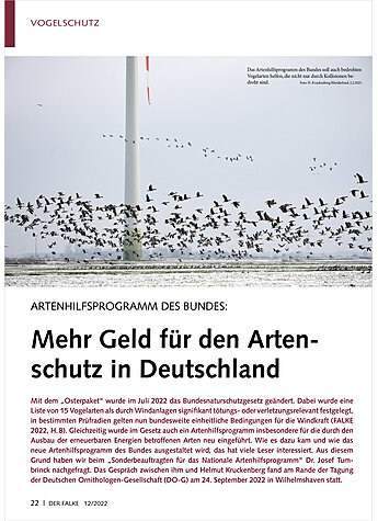 ARTENHILFSPROGRAMM DES BUNDES: MEHR GELD FR DEN ARTENSCHUTZ IN DEUTSCHLAND