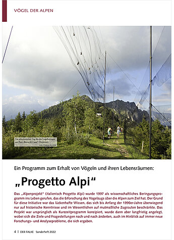 EIN PROGRAMM ZUM ERHALT VON VGEL UND IHREN LEBENSRUMEN: PROGETTO ALPI