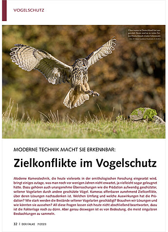 MODERNE TECHNIK MACHT SIE ERKENNBAR: ZIELKONFLIKTE IM VOGELSCHUTZ