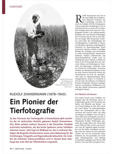 RUDOLF ZIMMERMANN (1878-1943) EIN PIONIER DER TIERFOTOGRAFIE