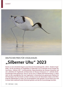 DEUTSCHER PREIS FR VOGELMALER SILBERNER UHU 2023