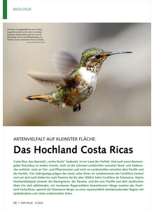 ARTENVIELFALT AUF KLEINSTER FLCHE DAS HOCHLAND COSTA RICA