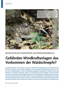 BIOAKUSTISCHES MONITORING GEF HREDEN WINDKRAFTANLAGEN DAS VORKOMMEN DER WALDSCHNEPFE