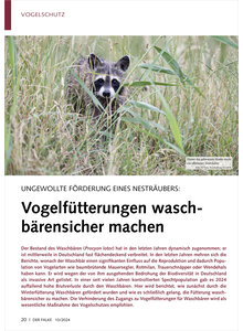 UNGEWOLLTE FRDERUNG EINES NESTRUBERS VOGELFTTERUNGEN WASCHBRENSICHER MACHEN