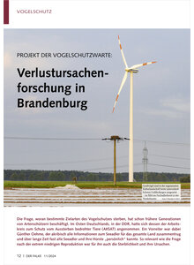 Auf diesem Bild sehen Sie das Produktbild fr PROJEKT DER VOGELSCHUTZWARTE VERLUSTURSACHENFORSCHUNG IN BRANDENBURG