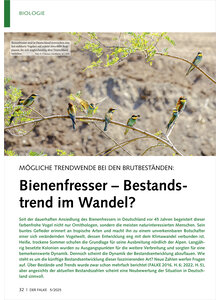 MGLICHE TRENDWENDE BEI DEN BRUTBESTNDEN BIENENFRESSER BESTANDSTREND IM WANDEL