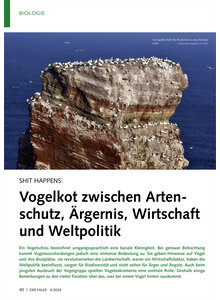 SHIT HAPPENS VOGELKOT ZWISCHEN ARTENSCHUTZ, �RGERNIS, WIRTSCHAFT UND WELTPOLITIK