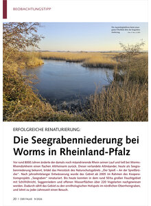 ERFOLGREICHE RENATURIERUNG DIE SEEGRABENNIEDERUNG BEI WORMS IN RHEINLAND-PFALZ