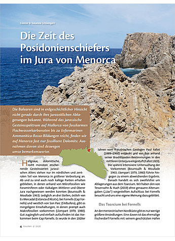 DIE ZEIT DES POSIDONIENSCHIEFERS IM JURA VON MENORCA