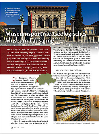 MUSEUMSPORTRT: GEOLOGISCHES MUSEUM LAUSANNE