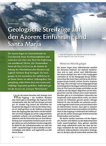 GEOLOGISCHE STREIFZGE AUF DEN AZOREN: EINFHRUNG UND SANTA MARIA