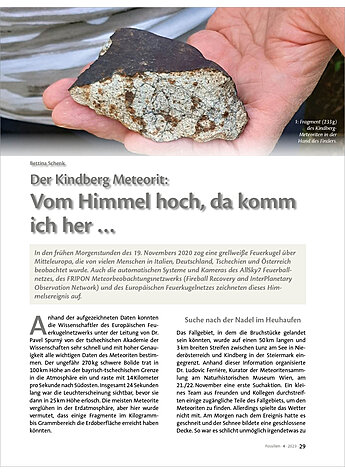 DER KINDBERG METEORIT: VOM HIMMEL HOCH, DA KOMM ICH HER...