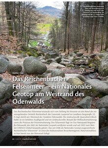 DAS REICHENBACHER FELSENMEER- EIN NATIONALES GEOTOP AM WEST- RAND DES ODENWALDS