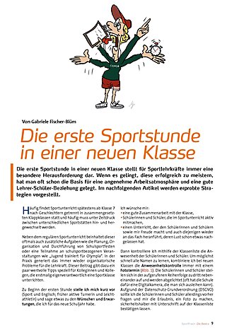 DIE ERSTE SPORTSTNDEN IN EINER NEUEN KLASSE