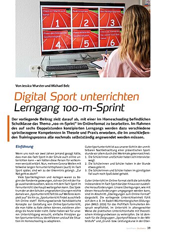 DIGITAL SPORT UNTERRICHTEN LERNGANG 100-M-SPRINT