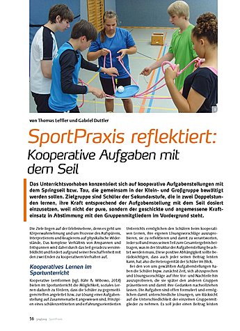 SPORTPRAXIS REFLEKTIERT: KOOPERATIVE AUFGABEN MIT DEM SEIL