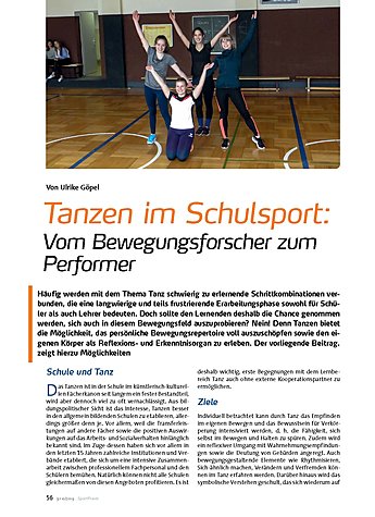 TANZEN IM SCHULSPORT: VOM BEWEGUNGSFORSCHER ZUM PERFORMER