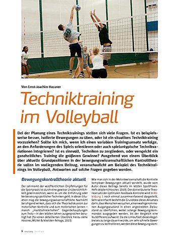 TECHNIKTRAINING IM VOLLEYBALL