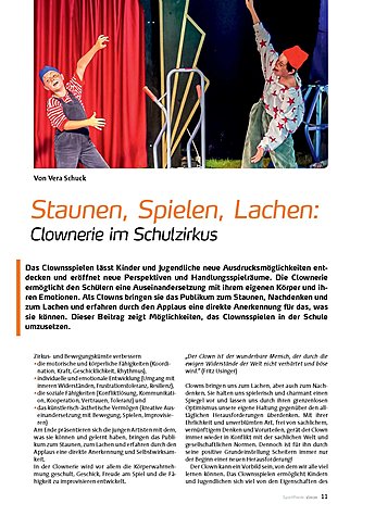 STAUNEN, SPIELEN, LACHEN: CLOWNERIE IM SCHULZIRKUS