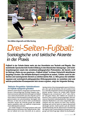 DREI-SEITEN-FUBALL: SOZIOLOGISCHE UND TAKTISCHE AKZENTE IN DER PRAXIS