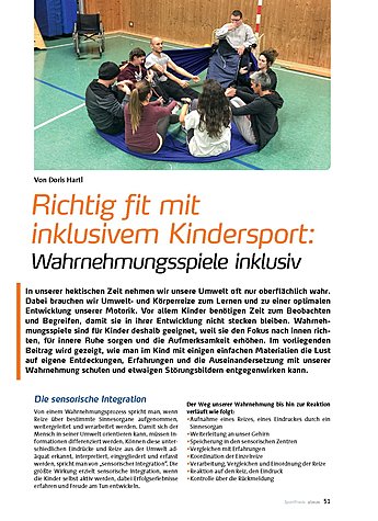 RICHTIG FIT MIT INKLUSIVEM KINDERSPORT: WAHRNEHMUNGSSPIELE INKLUSIV