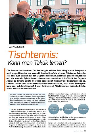 TISCHTENNIS: KANN MAN TAKTIK LERNEN?