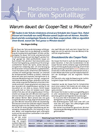 MEDIZINISCHES GRUNDWISSEN FR DEN SPORTALLTAG: WARUM DAUERT DER COOPER-TEST 12 MINUTEN?