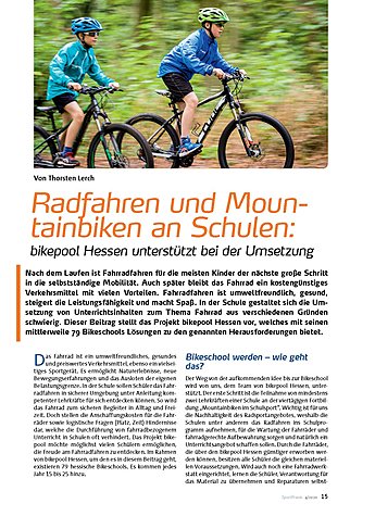 RADFAHREN UND MOUNTAINBIKEN AN SCHULEN