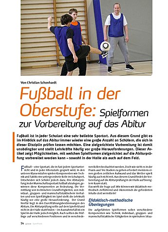 FUBALL IN DER OBERSTUFE SPIELFORMEN ZUR VORBEREITUNG AUF DAS ABITUR