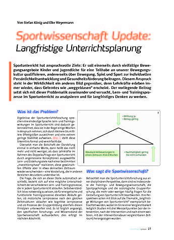 SPORTWISSENSCHAFT UPDATE LANGFRISTIGE UNTERRICHTS- PLANUNG