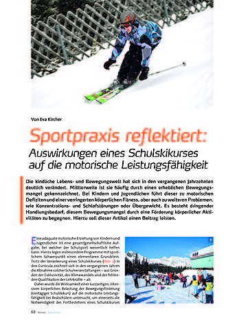 SPORTPRAXIS REFLEKTIERT AUSWIRKUNGEN EINES SCHULSKI- KURSES