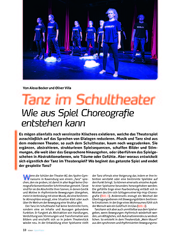 TANZ IM SCHULTHEATER WIE AUS SPIEL CHOREOGRAFIE ENTSTEHEN KANN