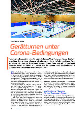 GERTTURNEN UNTER CORONA- BEDINGUNGEN