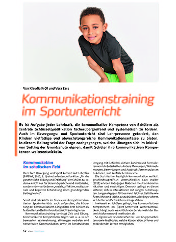 KOMMUNIKATIONSTRAINING IM SPORTUNTERRICHT