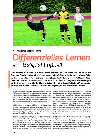 DIFFERENZIELLES LERNEN AM BEISPIEL FUSSBALL