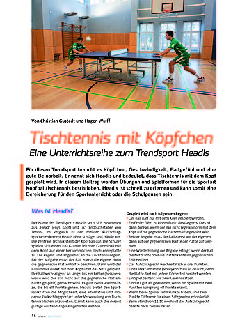 TISCHTENNIS MIT KPFCHEN EINE UNTERRICHTSREIHE ZUM TRENDSPORT HEADIS