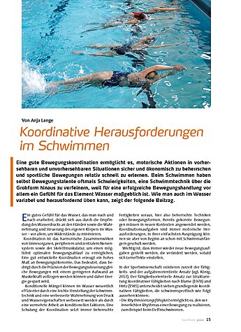 KOORDINATIVE HERAUSFORDERUNGEN IM SCHWIMMEN